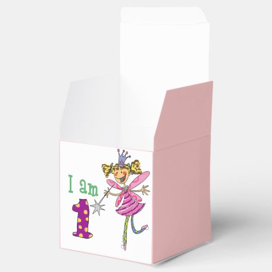 1歳の誕生日 – 妖精の誕生日パーティカスタマイズス フェイバーボックス (オープン)