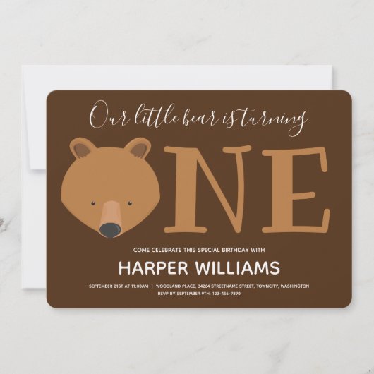 1歳の誕生日 招待状 (正面)