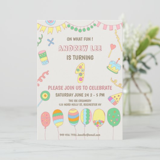 1歳の誕生日。 招待状 (スタンド正面)