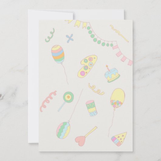 1歳の誕生日。 招待状 (裏面)