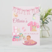 1歳の誕生日 招待状 (スタンド正面)