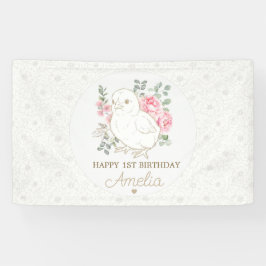 1歳の誕生日 春の花のテーマ 横断幕