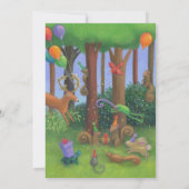 1歳の誕生日　森の動物パーティ 招待状 (裏面)