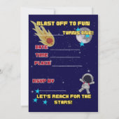 1歳の誕生日 – 男の子 – 宇宙-招待状 招待状 (裏面)