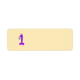 1歳の誕生日。紫の漫画。 ラベル