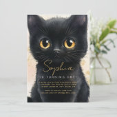 1歳の誕生日 黒猫の招待状 招待状 (スタンド正面)