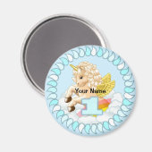 1歳の誕生日Unicorn磁石 マグネット (正面/裏面)