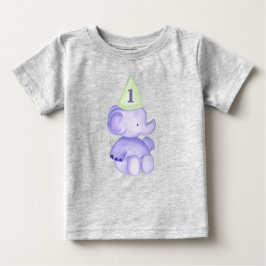 1歳の象の誕生日 赤ちゃん 幼児 ベビーTシャツ