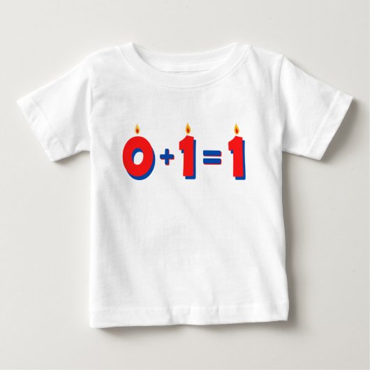 1歳の赤ちゃんのためのおしゃれなレッドバースデーTシャツ ベビーTシャツ (正面)