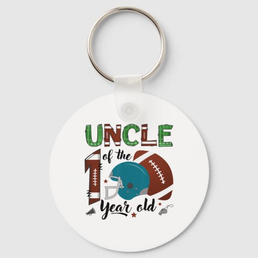 1歳の足元を支えるお叔父さん 1歳の誕生日 キーホルダー (正面)
