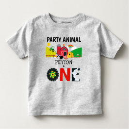1歳の1歳の1歳目の誕生日の農場パーティー動物 トドラーTシャツ