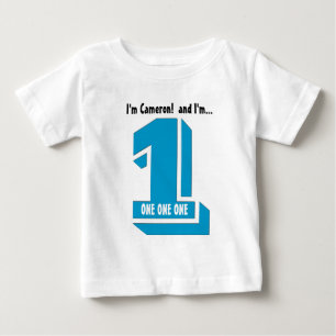 1歳のVer 16のためのかわいい誕生日のティー ベビーTシャツ