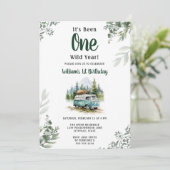 1歳キャンパーの誕生日キャンピングご招待 招待状 (スタンド正面)