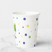 1歳クールの誕生日の青（緑） 紙コップ (左)