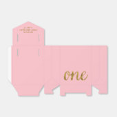 1歳グリッター1歳の誕生日ピンクと金ゴールド フェイバーボックス (折り畳みなし)