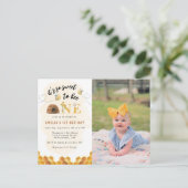 1歳モダン目の誕生日の写真を撮るのはとても甘い インビテーションポストカード (スタンド正面)