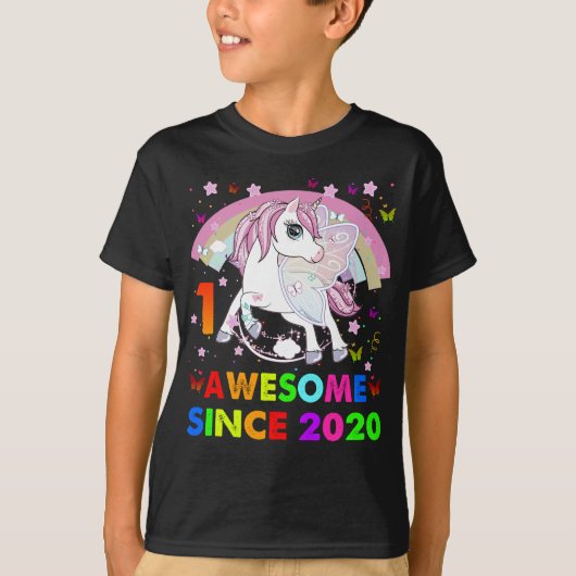 1歳ユニコーンかわいこちゃん1歳ユニコーン Tシャツ (正面)