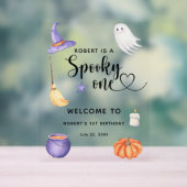 1歳不気味の誕生日にハロウィーンへようこそ アクリルサイン (ニュートラル)