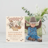 1歳不気味の誕生日ウェスタンパーティー写真 招待状 (スタンド正面)