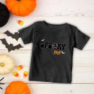 1歳不気味の誕生日ネコのトリック・オア・トリート ベビーTシャツ