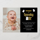 1歳不気味の誕生日 箔招待状 (正面)