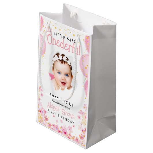 1歳恋しく思の誕生日の小さなパーティー スモールペーパーバッグ (裏面アングル)