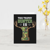 1歳狩り1歳パーティー鹿ハンター カード (黄色い花)