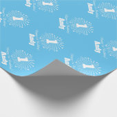 1歳第1誕生日男の赤ちゃんカスタムお祝い ラッピングペーパー (角)