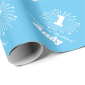 1歳第1誕生日男の赤ちゃんカスタムお祝い ラッピングペーパー (ロールコーナー)