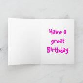 1歳誕生日ガールカード カード (内部)