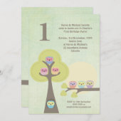 1歳誕生日ピンクパーティーナイトフローズカワイト招待状 招待状 (正面/裏面)