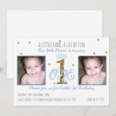 1歳誕生日 プリンス男子パーティー フォト招待状 招待状 (正面/裏面)