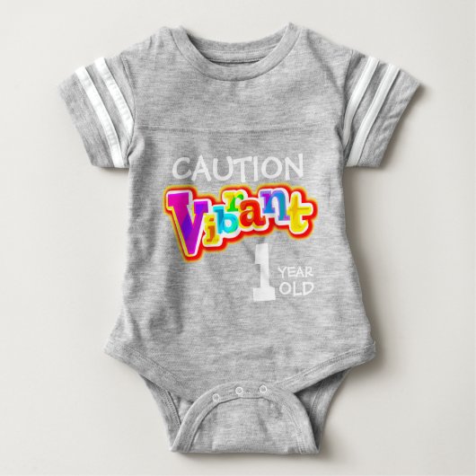 1歳鮮やかの幼児Tシャツに注意 ベビーTシャツ (正面)