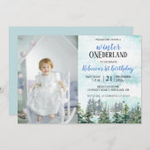 1歳1カ月の冬の森への招待 招待状 (正面/裏面)