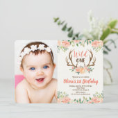 1歳1日の写真の招待鹿のアントラーを野生で飼う 招待状 (スタンド正面)