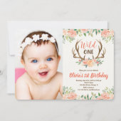 1歳1日の写真の招待鹿のアントラーを野生で飼う 招待状 (正面)