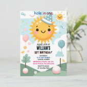 1歳1歳の誕生日に可愛い可愛いゴルフホール 招待状 (スタンド正面)
