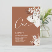 1歳1歳の誕生日招待状テラコッタボホパンパス 招待状 (スタンド正面)