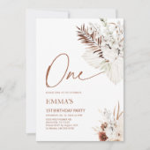 1歳1歳の誕生日招待状ボホパンパ 招待状 (正面)