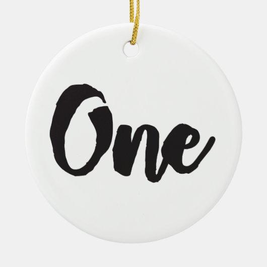 1歳1歳の誕生日誕生日 セラミックオーナメント (正面)