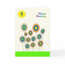 1歳、ハッピーフラワーカード