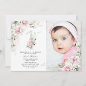 1歳 |バラフローラ招待状 招待状 (正面)