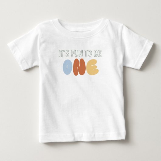 1歳 誕生日おめでとう ファン・トゥ・ビー・ワン ベビーTシャツ (正面)