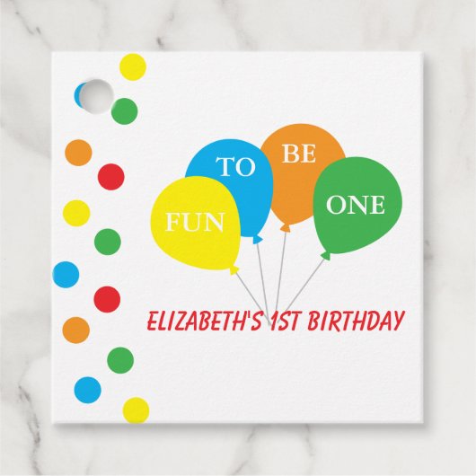 1歳 誕生日 おめでとう フェイバータグ (正面)