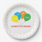 1歳 誕生日 おめでとう ペーパープレート (正面)
