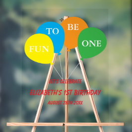 1歳 誕生日 おめでとう Fun To Be One アクリルサイン