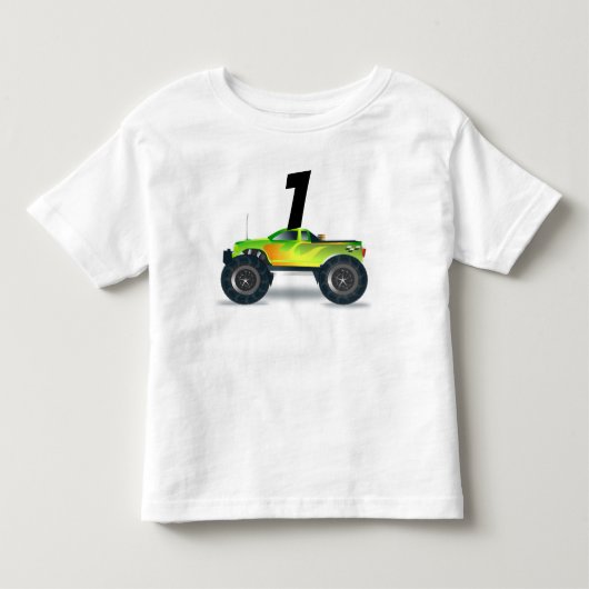 1歳 誕生日 男の子 モンスタートラック Tシャツ (正面)