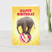 1歳、象の誕生日カードおめでとう カード (正面)