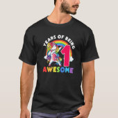 1歳Unicorn Dab 1歳Unicorn Tシャツ (正面)