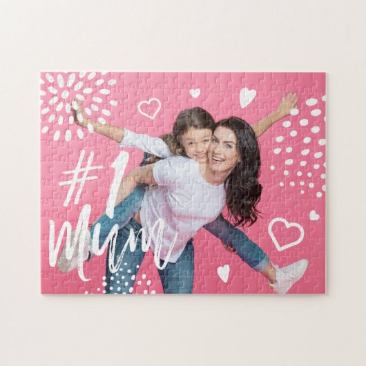#1母の日のジグのためのママのフルフォトおもしろいプレゼント ジグソーパズル (横)